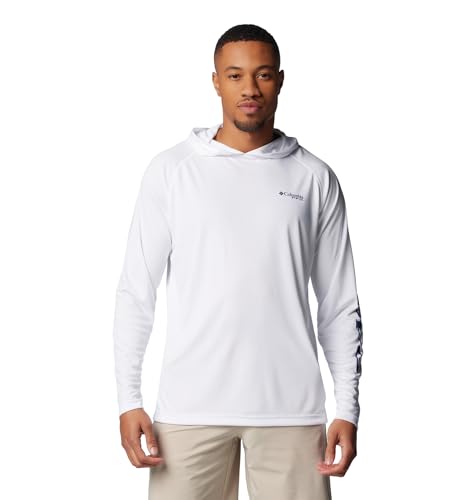Columbia Men's Terminal Tackle Hoodie - color: White/Nightshade Logo, size: Medium