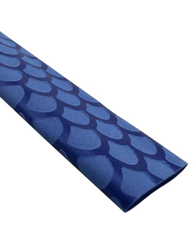 Accering Fishscale Pattern Heat-Shrink Tubing Fishing Rod Handle Wrap Fast Shrinkage for Sports Equipment Handles (φ15mm, L3.3ft, Blue) - color: Blue, size: φ15mm, L3.3ft
