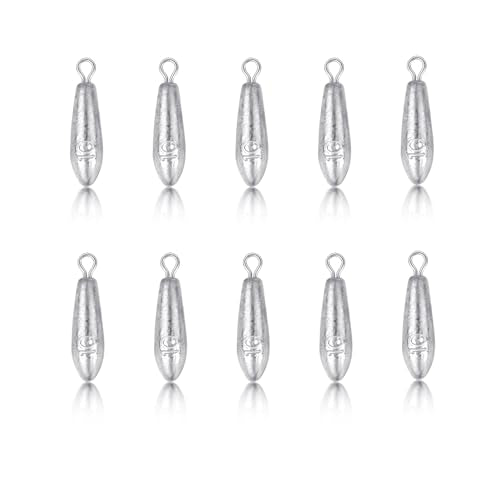 10 Pack Drop Shot Fishing Weights Kit, Drop Shot Weights, Fishing Bottom Sinkers Lead Weight for Bass Fishing Lures or Other Fish - style: 10 G / 0.35 Oz