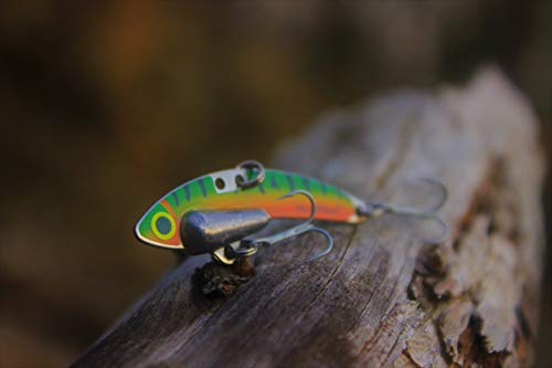 SteelShad - Mini Series (1/4 oz) - 2 Pack - Lipless Crankbait for Freshwater Fishing - Perfect for Ice Fishing, Pan Fishing, Crappie, Walleye and Bass - color: Perch (Firetiger)
