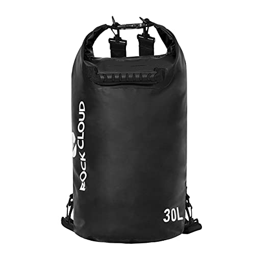 ROCK CLOUD Dry Bag Waterproof 30L Dry Sack for Kayaking Rafting Boating Beach Surfing Swimming Canoe Camping Hiking Fishing Ski, Black - color: Black, size: 30L