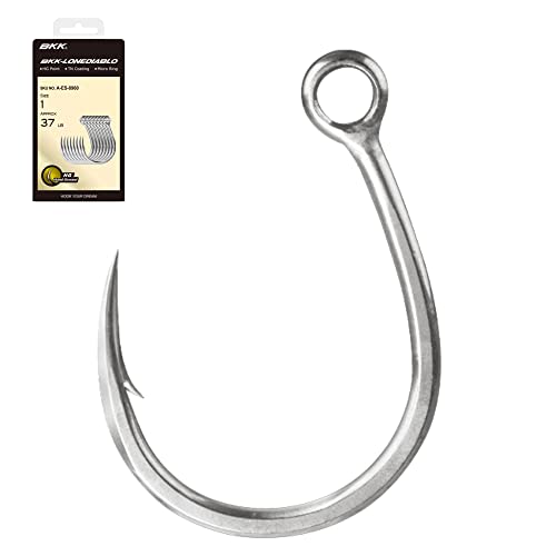 BKK LONEDIABLO Single Lure Hook | 5X | Saltwater Ultra-Antirust Coating | Hand Ground Point | Popping Trolling Stickbaits - size: 7/0#