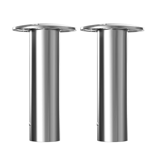 Boat Fishing Rod Holder,2Pcs 15/30/90 Degree Stainless Steel 316 Flush Mount Rod Holders for Fishing Boat,with PVC Cap,Inner Tube and Gasket - color: Black Insert, size: 90 Degree