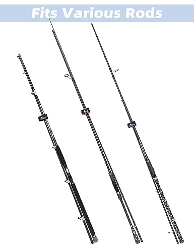 BLUEWING Fishing Rod Wraps Belts Pole Straps 9.8inch 3pcs Elastic Fish Rod Ties Jig for Spinning and Casting - color: Black