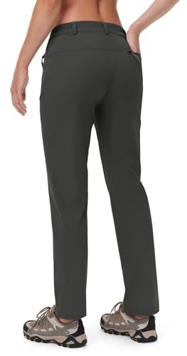 Rdruko Women's Hiking Pants Lightweight Quick Dry Water Resistant Outdoor Travel Fishing Pants with Pockets - color: 02 Dark Grey, size: X-Small