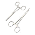New 2pc Fishing Set 7" Straight + Curved Hemostat Forceps Locking Clamps