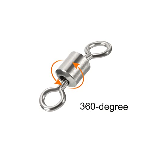 PATIKIL Fishing Barrel Swivels, 40 Pack 335LBS Copper Rolling Hook Line Connector Terminal Tackle for Saltwater Freshwater Fishing, Silver - style: 97 lb