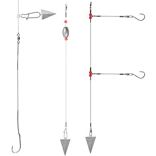 Pyramid Sinkers Fishing Weights Saltwater Pyramid Weights for Surf Fishing Gear Tackle 1oz 2oz 3oz 4oz 5oz 6oz 8oz - style: 6 Ounce, 4 Pack