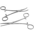 Pair of Fishing Forceps, Straight and Curved, Stainless Steel - Ideal Fishing Pliers for Any Fishing Tackle Kit