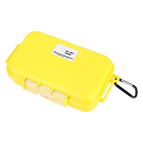 Tiiyee Waterproof Storage Case Dry Box Shockproof Airtight Fishing Outdoor | Airtight Protective Hard Shell Case Wet Dry Box for Survival Storage Fishing & Outdoor Gear, 6.29 * 3.54 * 1.57in - color: yellow