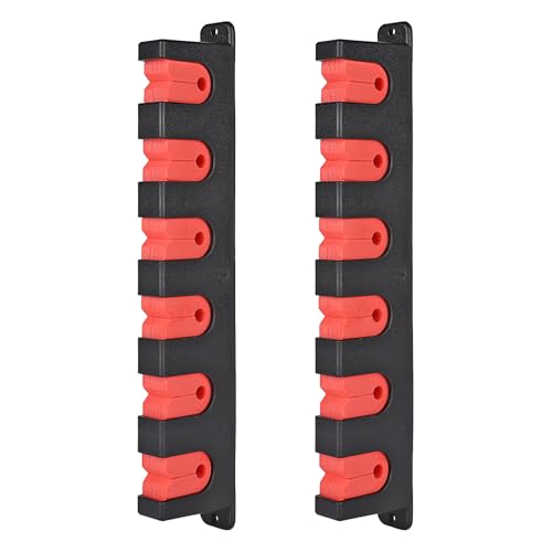 Axlksia Fishing Rod Holder Wall Mount, 1 Pair Fishing Pole Holders for Garage, Boats, 6 Fishing Rod Storage Racks - color: Horizontal Red