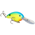 Strike King Pro Model 6XD Fishing Lure, Deep Diving Crankbait, Unique Curved Bill, Free-Floating Rattle Chambers, 1-Ounce, Dives to 19-Feet, Size 1 Treble Hooks - color: Chartreuse / Powder with Blue Back, size: 9/16 oz