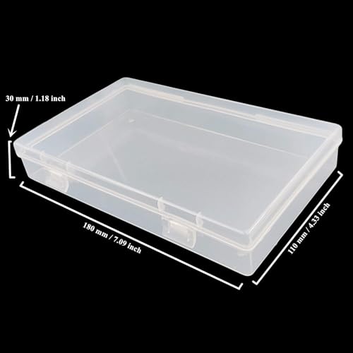 LJY 6 Pieces Rectangular Empty Mini Clear Plastic Organizer Storage Box Containers with Hinged Lids (7.1 x 4.3 x 1.2 inch, Transparent) - color: Transparent, size: 7.1 x 4.3 x 1.2 inch