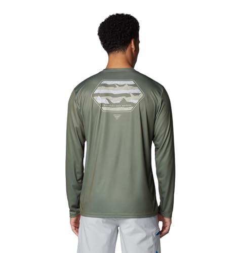 Columbia Men's Terminal Tackle PFG Line Time Long Sleeve - color: Cypress/Pow Hex, size: Small