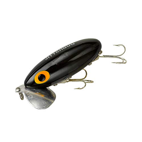 Arbogast Jitterbug Topwater Bass Fishing Lure - Excellent for Night Fishing - color: Black, size: 2 1/2" 3/8 oz