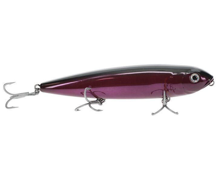Strike King Sexy Dawg Hard Knock Saltwater Hard Bait Fishing Lure, 4.5", 5/8 oz, Steel Sound Chamber, 3D Eyes - color: Purple Chrome