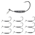 Reaction Tackle Weighted Swimbait Hooks - Weedless Belly Weighted Hooks with Twist Lock Bait Keeper for Soft Plastic Swimbaits - Bass Fishing Hooks (10-Pack) - size: 1/4oz 5/0