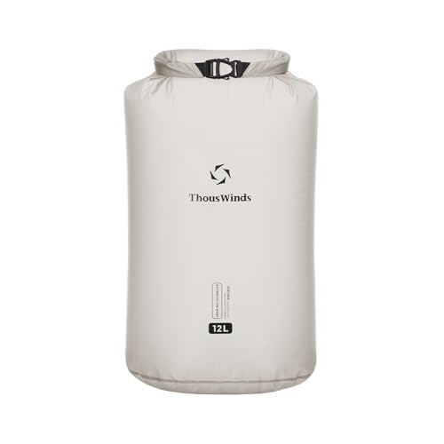 Thous Winds 12L Ultralight Dry Bag, Compact Roll Top Waterproof Pouch for Hiking, Swimming, and Kayaking - color: COCO White, size: 12L