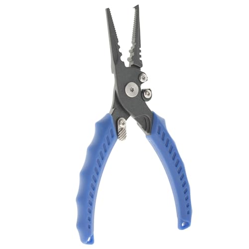 Reaction Tackle Fishing Pliers, Stainless Steel Saltwater Pliers with Braid Cutter, Hook Remover and Crimper, Teflon Coated with Sheath and Lanyard - size: 6" Split Ring