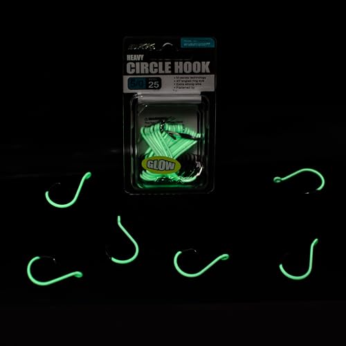 BKK Offset Heavy Circle Glow Hook | 2X | Glow in The Dark | Needle Point - size: 6#