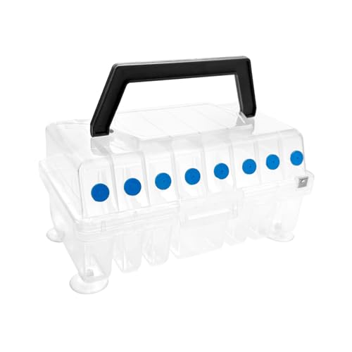 Aventik Clear Fishing Line Organizer Built-in Cutter & Silicone Holes 6C/8C Clear Tangle Free Spool Storage Box for Fishing Line Management - color: 8 Compartments