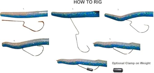 Long Shank Neck EWG Offset Worm Hook Wide Gap Swimbait Weedless Fishing Terminal Tackle - color: 10/PK LONG NECK EWG 5/0 HOOK & (4) WEIGHTS