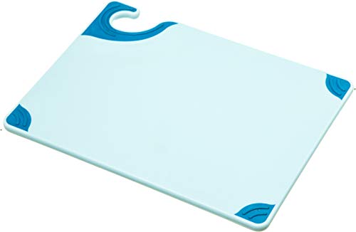 San Jamar Saf-T-Grip Cutting Board With Molded-In Ruler, Plastic Chopping Board for Kitchen, 9" x 12" x 0.35", 1 Count, Blue - color: Blue