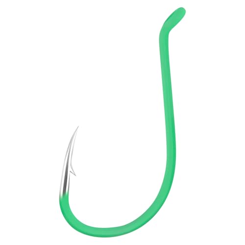 Dr.Fish 30 Pack Octopus Hooks, #10-#10/0, Offset Beak Circle Hooks for Saltwater & Freshwater Fishing, High Carbon Steel Catfish, Bass, Tuna, Snapper, Walleye - color: Glow Green, size: #2/0-30 Pack