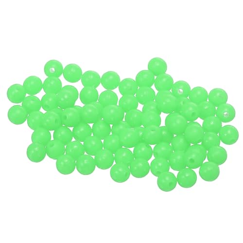 Fishing Beads Glow Hard Plastic Fishing Bait Eggs Lure Rigs Accessories, Fit for Saltwater Freshwater - Round - color: Green, size: 6 mm