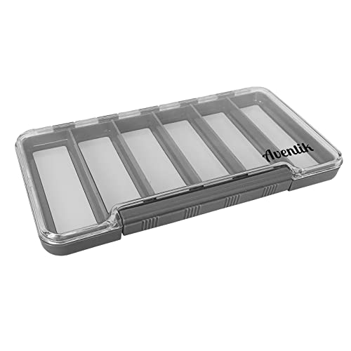 Waterproof Fly Fishing Box Slim Fishing Storage Fishing Tackle Case Multi Magnetic Compartments Tackle Box 7.36"X4.02"X0.63" (187X102X16mm)(Grey-6C) - color: Grey-6C