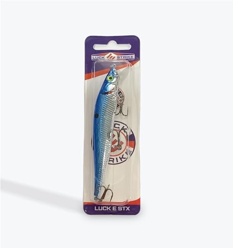 Luck E Strike STX Jerkbait, 4.5 Inch Suspending Hydrodynamic Fishing Lure, Made in The USA - color: Chrome Blue