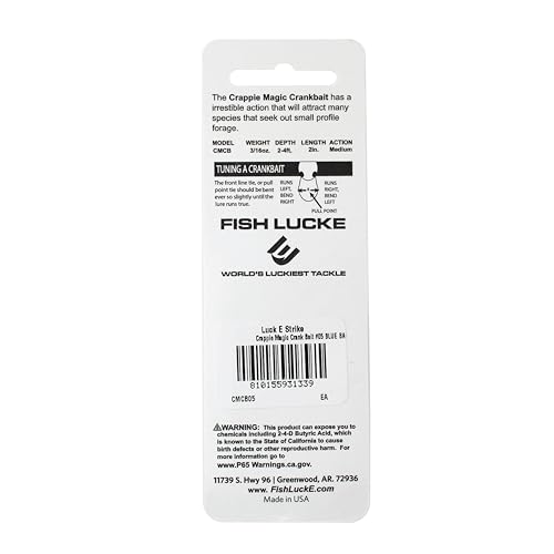 Luck E Strike Crappie Magic Crankbait (2 Inch Crappie Lure) Made in The USA - color: Blue Back Shad