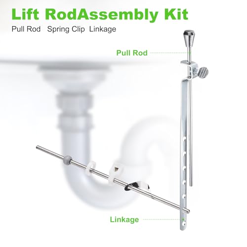 uxcell Lavatory Sink Drain Repair Kit, 304 Stainless Steel Center Ball Rods for Replacement Bathroom Sink Pivot Rod, 20cm Rod/13.5mm Ball - size: 13.5mm