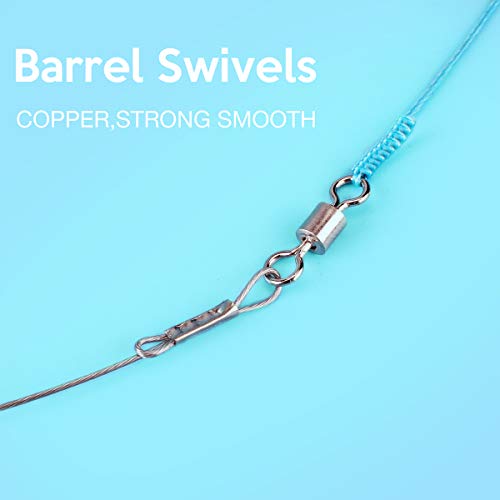 Fishing Leaders, Fish Line Stainless Steel Wire with Swivels Snap Connect Fishing Gear and Equipment Tackle Kit, for Lures Bait Rig Or Hooks, Fishing Gift - color: 10PCS High Low Rig