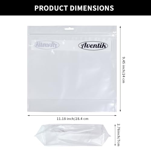 Aventik Fishing Bait Storage Bags -(10/20PACK) Durable Clear Organizer for Soft Plastic Baits, Lures, Tackle & Fishing Gear - Waterproof and Reusable Size 11.18” X 9.45”(20pcs) - size: 11.18 X 9.45inch-20PACK
