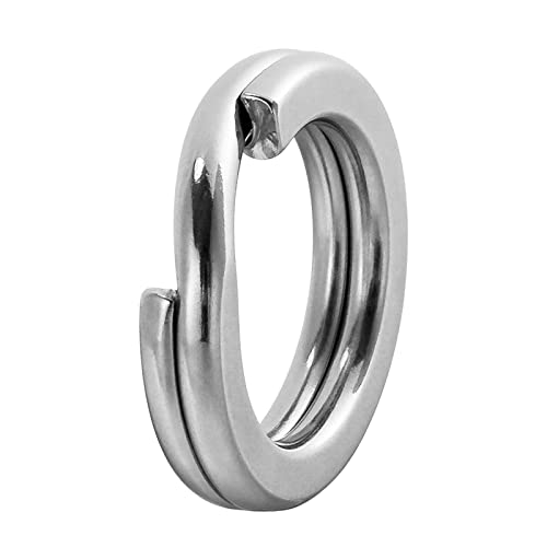 Dr.Fish Split Ring Stainless Steel Hyper Wire Flattened Fishing Lure Rings Heavy Duty Tackle Hook Line Connector Saltwater - size: #3-22LB(6mm, 0.24")
