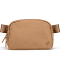 Pander Two Way Zipper Fanny Pack Nylon Everywhere Belt Bag for Women, Water Repellent Waist Packs, Crossbody Bags with Adjustable Strap (Caramel Brown). - color: Caramel Brown