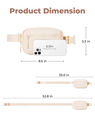 CHOLISS Small Sling Bag for Women and Men, Crossbody Bags Trendy Fanny Packs Chest Bag with Extended Strap - color: B02 Light Peach