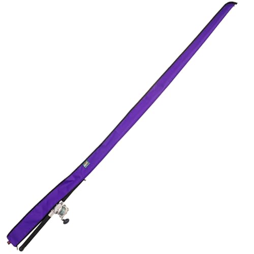 Full-Enclosure Fishing Rod Sleeve Bag Cover Sock Protector. Fits Conventional & Spinning Rods. Made in USA - color: Purple, size: 10' feet (120 inches long), style: 8 inches in circumference