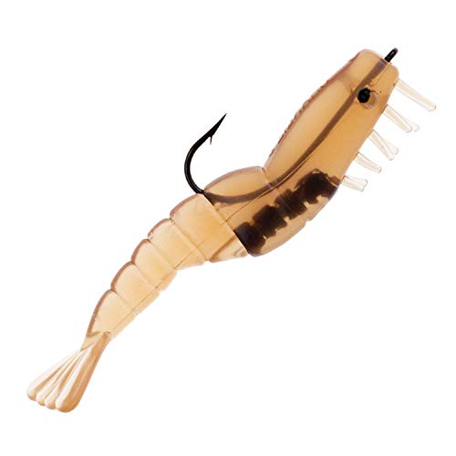 Charlie's Worms Artificial Fishing Bait Charlie's Shrimp Trio Freshwater Saltwater Bass Fishing Lures Scented Soft Bait 3pk - color: Sandman