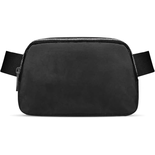 JSJ Mini Black Fanny Pack for Women & Men,Valentines Day Gifts for Girls Teens Kids Daughter Sister Her,Trendy Stuff Crossbody Bags Cute Everywhere Belt Bags.(Black) - color: Black