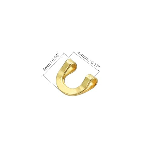 PATIKIL Fishing Spinner Clevis, Easy Spin U-Shaped Brass Links for Lure Fishing Spoon Spinnerbait Inline Parts Accessory - color: Gold Tone, size: 0.17"