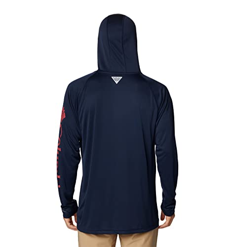 Columbia Men's Terminal Tackle Hoodie - color: Collegiate Navy/Sunset Red Logo, size: XX-Large