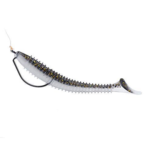 RUNCL Swimbaits Paddle 10/20/30/40PCS, 5/4/3/2 Inchs Paddle Tail, Soft Lure for Trout Crappie Bass, Durable Plastic Bait Swimmer for Saltwater/Freshwater, Fishing Lover's Gift - color: Black Gold, size: 4in, 20pcs