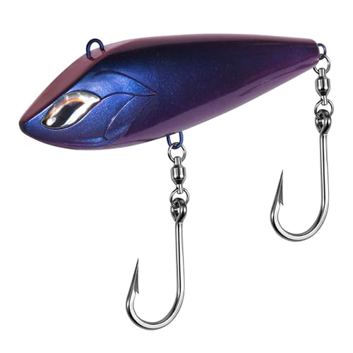 Alwonder High Speed Trolling Lures Up to 17 Knots Saltwater Fishing Lures Sinking Hard Baits 6-3/4”/7.5oz with Heavy-Duty 7/0 Hook Deep Diving Jerkbait Fishing Plug Offshore Lure for Marlin Tuna Wahoo - color: Purple Black