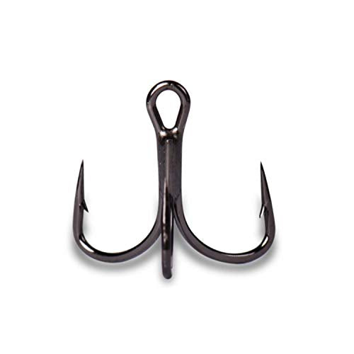 Mustad KVD Elite Triple Grip Treble 2X Short 1X Strong - color: Black Nickel, size: Size 1/0 (Pack of 6)
