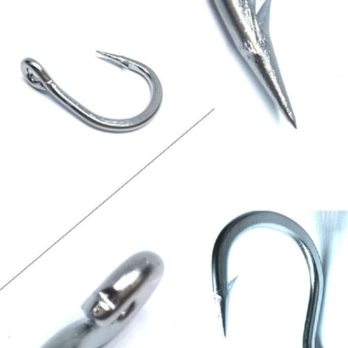 4 Pairs Fishing Double Barbed Jig Hook Kevlar Line 6X Extra Strong Slow Fast Jigging Assist Saltwater Hooks Jigs Lure Circle Hook 4/0