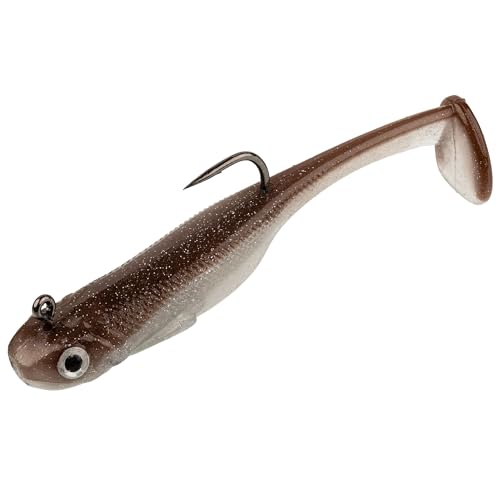 Strike King Homing Minnow Fishing Lure, Pre-Rigged Soft Plastic Swimbait, 3-Pack - color: Reel Shad, size: 2.5", 3/8oz