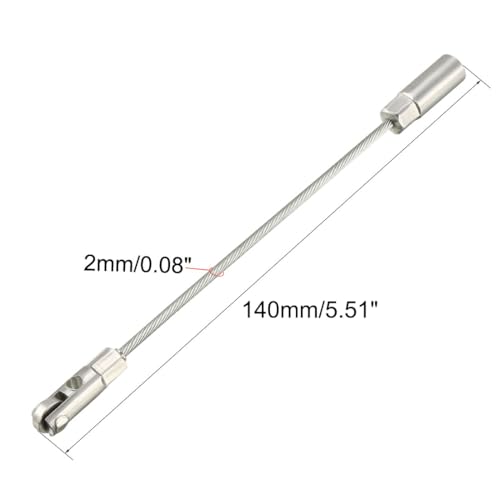 uxcell 2PCS 140mm/5.51inch Flexible Fish Tape Replacement Leader Wire Cable Puller with Roller for 4mm Fish Tape Wire Puller