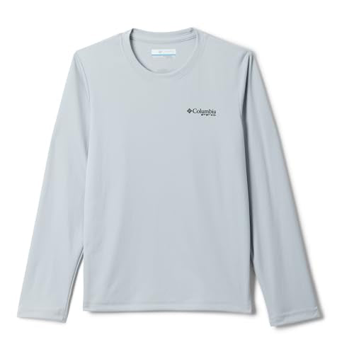 Columbia Youth Boys PFG Terminal Tackle Fish Flag Long Sleeve Shirt, Cool Grey Graphic, Medium